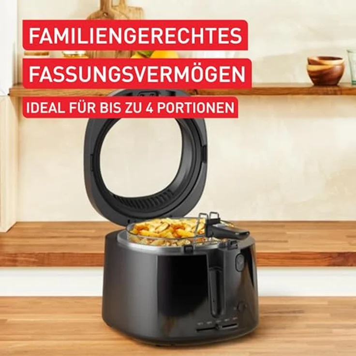 Tefal Fritteuse Vision FF2528, 1,2kg Fassungsvermögen, bis zu 4 Portionen, 1900 W, extragroßes Sichtfenster, einfache Reinigung – Bild 3