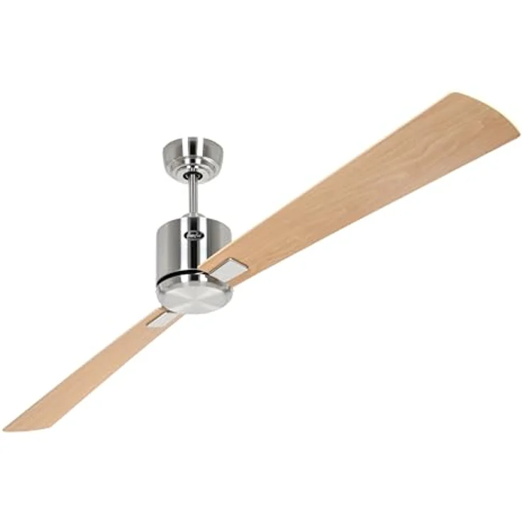 CASAFAN Eco Neo III, Energiespar Deckenventilator 180 cm, Chrom Gebürstet, Wendeflügel Ahorn/Buche, Bluetooth und Smart Home Fernbedienung – Bild 6