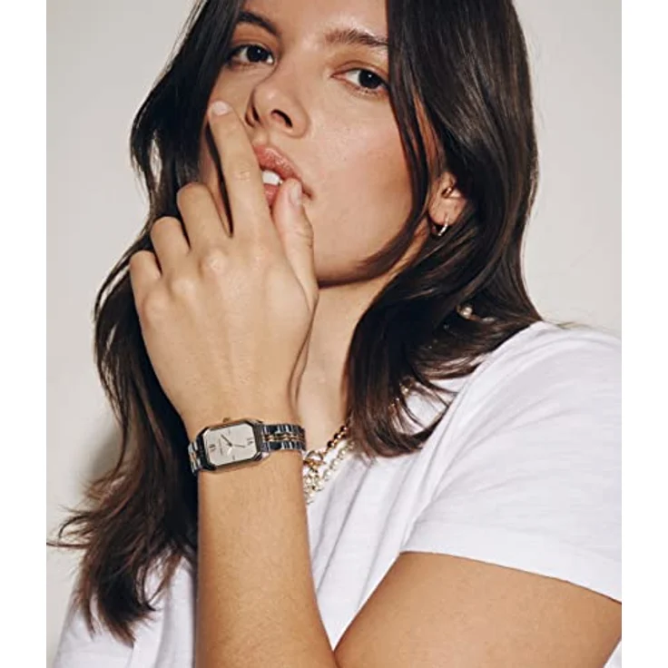 Anne Klein Armbanduhr für Frauen, Silberfarbenes Zifferblatt mit goldfarbenen Zeigern, Zweifarbiges Gliederarmband, Wasserdicht bis 30M – Bild 2