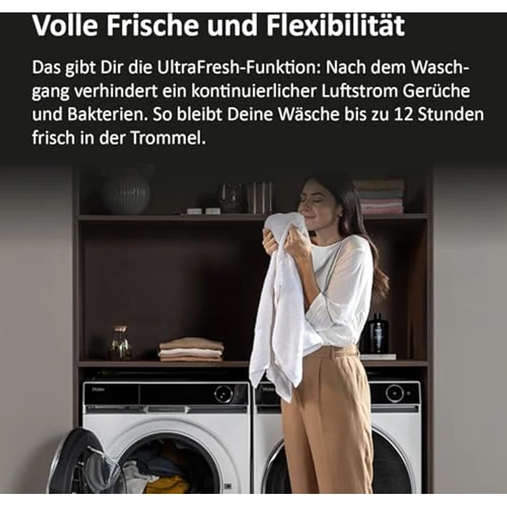 Haier X SERIE 11 Waschtrockner HWD120-BD16397EU1, 12kg Waschen, 7kg Trocknen, Energieeffizienz A, 1.600 U/Min., Direct Motion Motor, UltraFresh, AutoDose – Bild 3