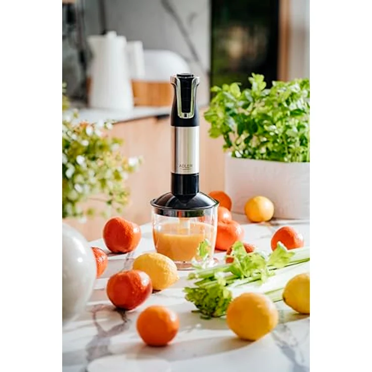 Adler Stabmixer AD 4627, 1800,00 W, elektrischer Handmixer, Set mit Schneebesen, Milchaufschäumer, silber – Bild 4