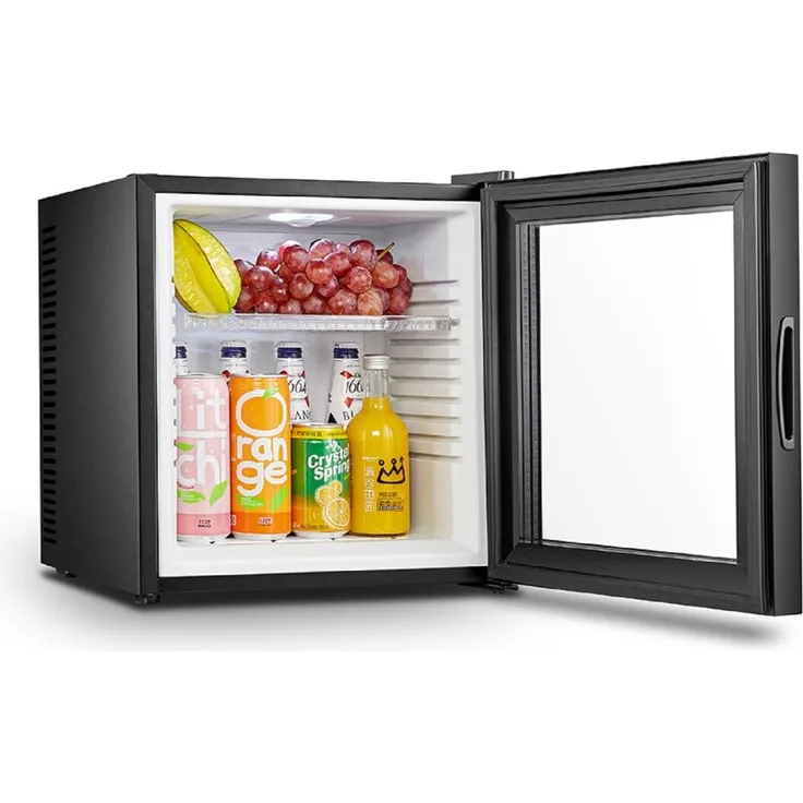 Melchioni ICEBERG GLASS, Mini-Kühlschrank freistehend mit 23 l, Thermoelektrisches Kühlsystem, Schwarz