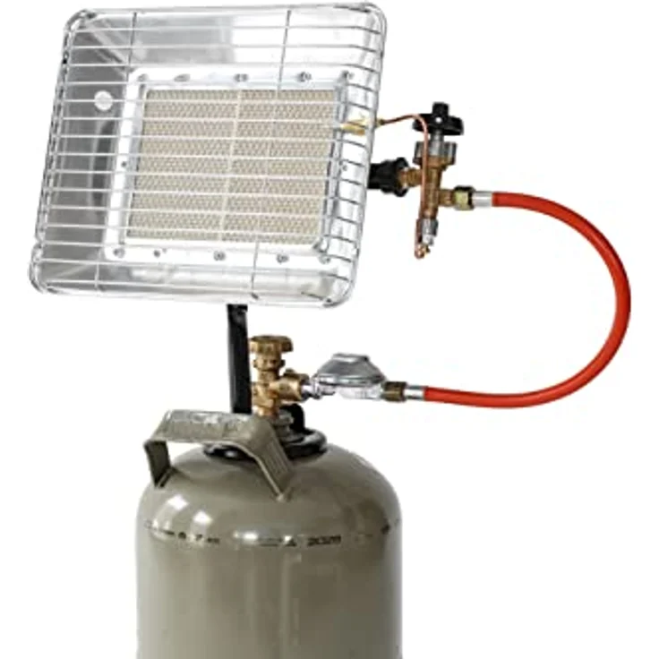 ROTHENBERGER Heiz – Strahler inkl. Schlauch & Regler Gasheizstrahler, Aufsatzheizstrahler, betrieben mit Propan - Gas Für 5 Kg oder 11 Kg Flaschen, 35984 – Bild 1