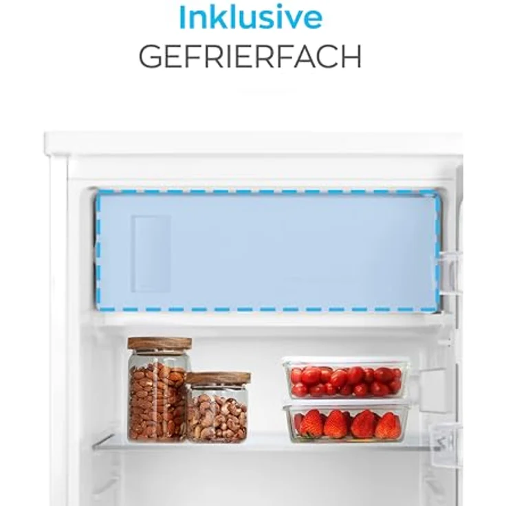 HEINRICHS Getränkekühlschrank 120L leise: 40db mit Gefrierfach(13L) Mini-Bar, Tisch-Kühlschrank, weiß – Bild 5