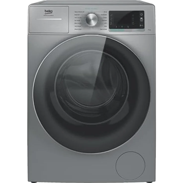 Beko Professional AWB 912S/PRO, freistehende Waschmaschine für gewerblichen Gebrauch, 9 kg, 1200 U/min, silber, 24 Programme, Anti-Flecken-Schnellwaschgang, Dampffunktion – Bild 1