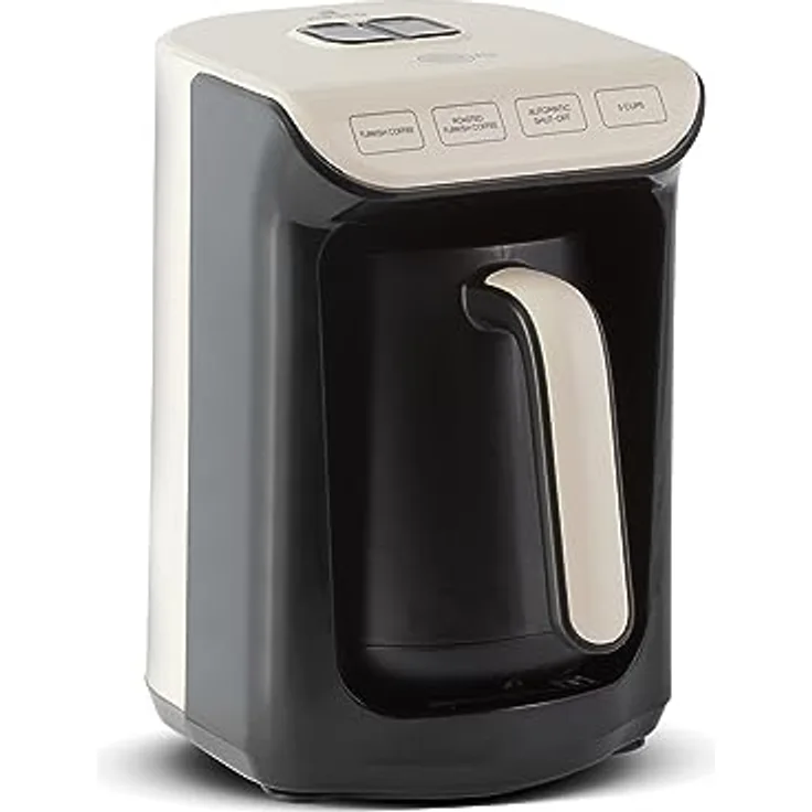 KARACA Hatır Roast Türkische Kaffeemaschine Creme 5 Tassen Kapazität Viel Schaum,535W,Sprachwarnsystem,;Lichtwarnsystem, Messlöffel, Einfache Reinigung