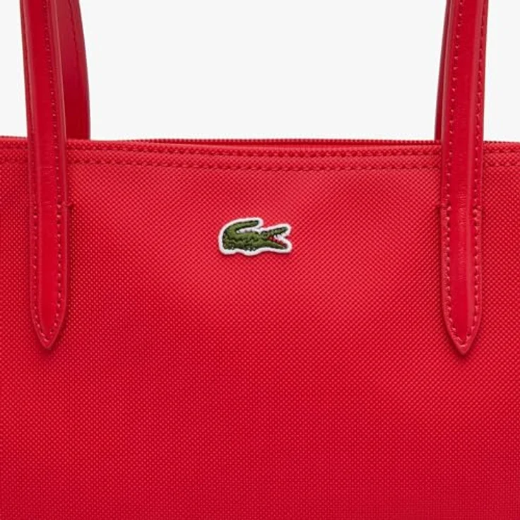 Lacoste Shopper Concept, PVC Einkaufstasche mit aufgedrucktem Krokodil, schwarz – Bild 9