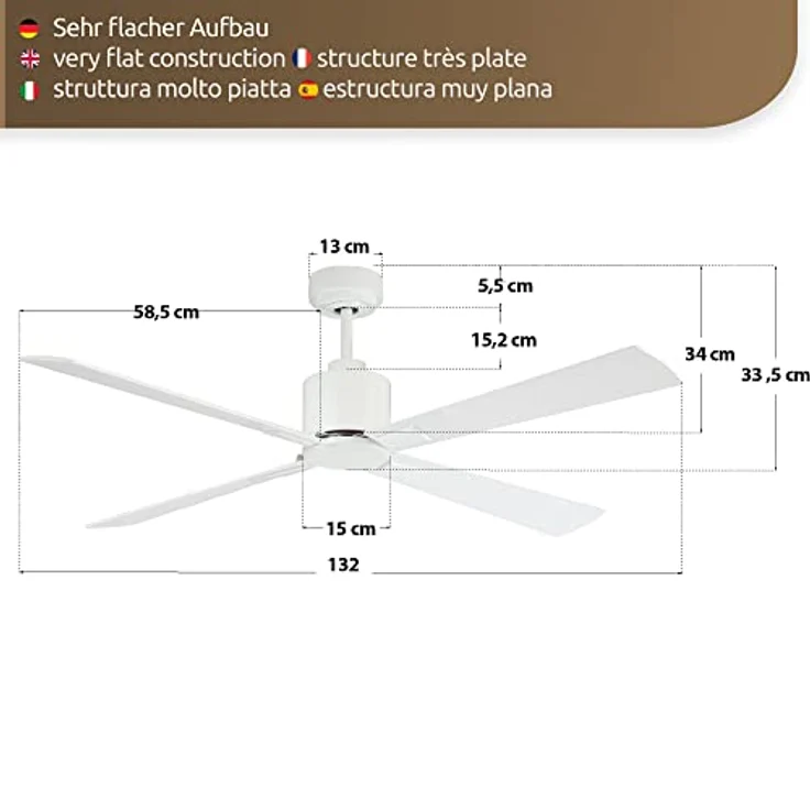 Beacon Deckenventilator Airfusion Climate DC Weiß 132 cm – Bild 8