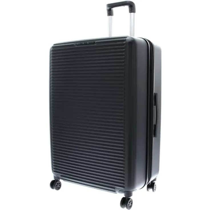 Mandarina Duck TANK CASE - TROLLEY L EXP Black (Schwarz) 51 x 75 x 31/34 (LxHxB) - Großer erweiterbarer Hartschalen-Koffer mit TSA-Zahlenschloss