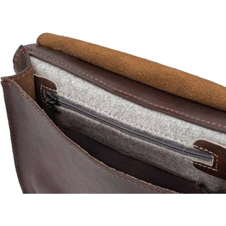 Harolds Aberdeen Crossbag M, Umhängetasche aus braunem Leder mit lässigem Design – Bild 4