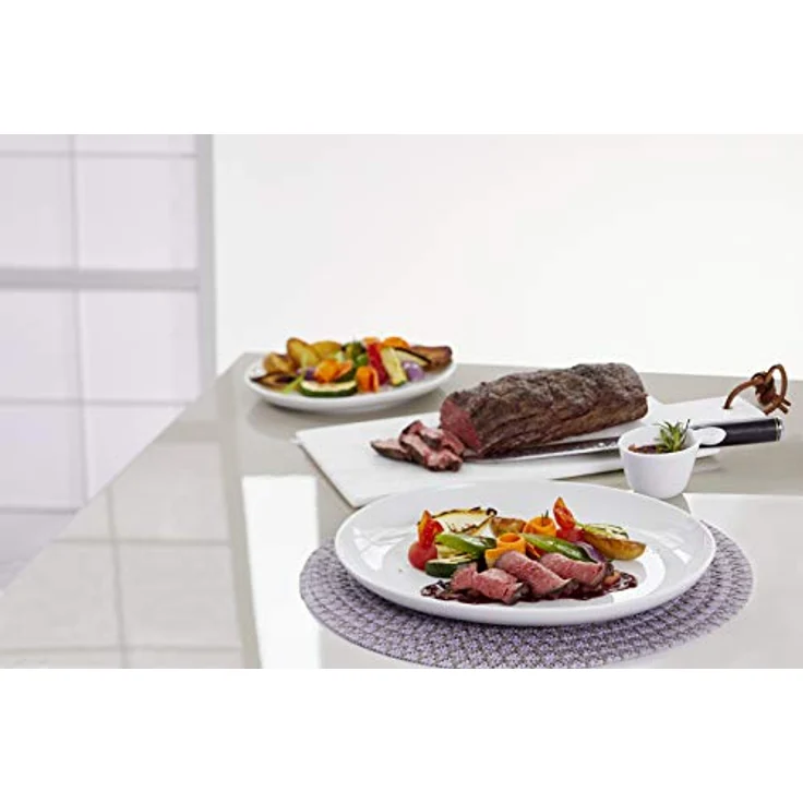 Dr. Oetker Maxi-Bräter EXCLUSIVE, eckige Auflaufform aus Stahlblech für Hähnchen und Gemüse (Grau-Braun/Crème) – Bild 3