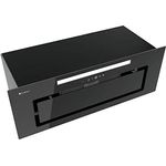 GLOBALO Dunstabzugshaube, Einbauhaube für Küche, Flachlüfter, mit Beleuchtung, Einbaubreite 80 cm, 4 Leistungsstufen, Gehärtetes Glas und Lackierter Stahl, Loteo 80.4 Black, Schwarz