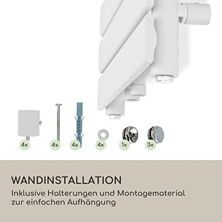 Blumfeldt Badheizkörper, Design Heizkörper Flach, 355 W Vertikal Heizkörper mit Thermostat, für Badezimmer & Wohnzimmer, Weiß – Bild 4