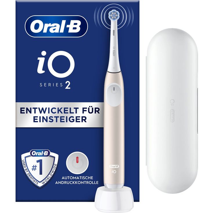 Oral-B iO Series 2 Elektrische Zahnbürste – 3 Modi, Andruckkontrolle, Timer, inkl. Ladestation (Calm Pink) – Bild 1