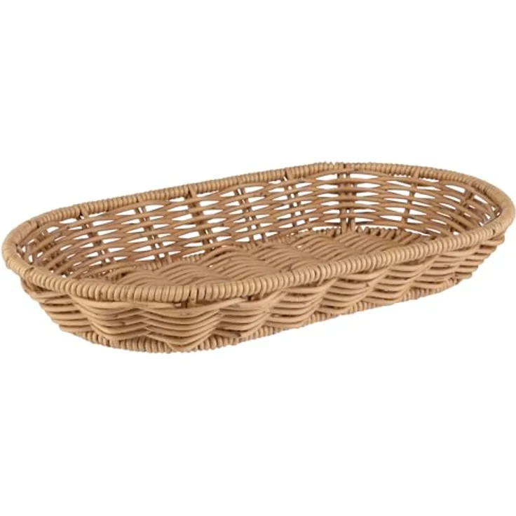 APS Brotkorb Korb oval „COVE“, beige, 28 x 16 cm, aus Polypropylen, stapelbar und spülmaschinengeeignet – Bild 1