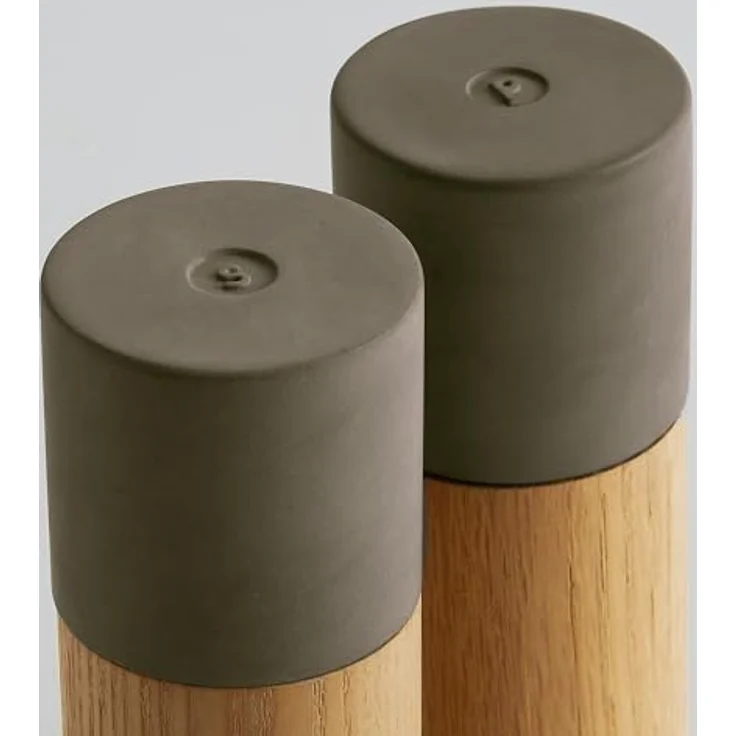 Springlane Salz-/Pfeffermühle 2er-Set aus Buchenholz und Beton, manuell, in Mint und Dunkelgrau – Bild 4