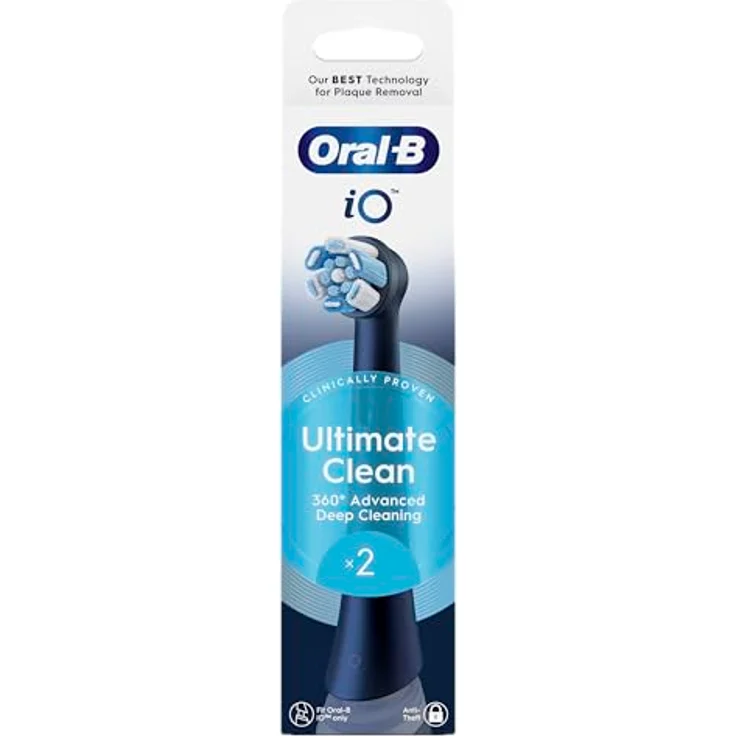Oral-B iO Ultimate Clean Bürstenköpfe, CrissCross-Borsten zur effektiven Plaque-Entfernung, 2 Stück, Schwarz – Bild 3