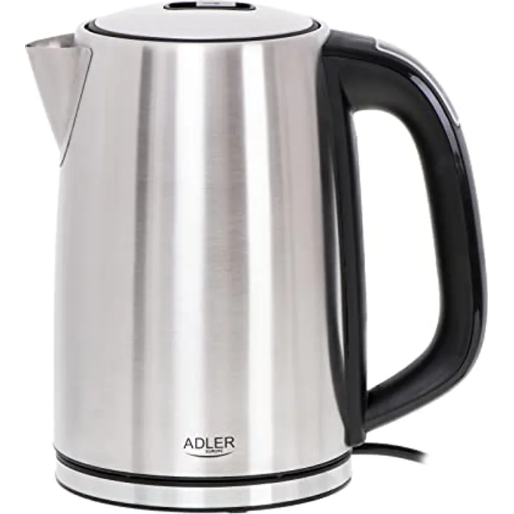 JUNG ADLER AD1340 Wasserkocher mit Temperatureinstellung (40-100°C) LCD Dispaly Digital, 2200W, Edelstahl Kocher, 1,7 Liter 360° Basis, BPA- Frei