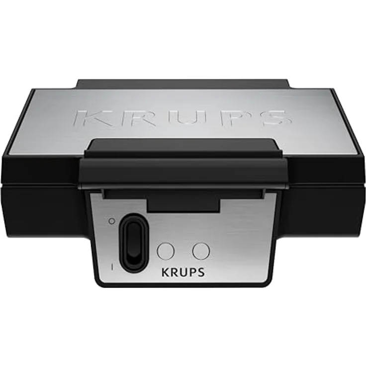 Krups FDK261 Iconic Waffeleisen, 850 W, keramikbeschichtete Antihaft-Platten, vertikale Aufbewahrung, Schwarz/Edelstahl – Bild 2