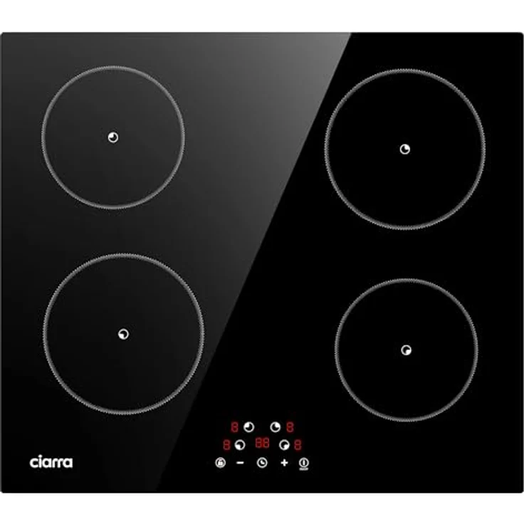 CIARRA CABBIH4-F Einbau Induktionskochfeld 60 cm 4 Platten Induktionskochplatte Kochfeld Induktion Touch-Bedienung 9 Leistungsstufen Timer Kindersicherung Abschaltautomatik Restwärmeanzeige, schwarz – Bild 1