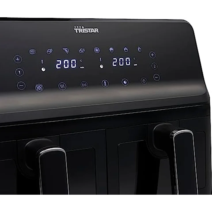 Tristar Digitaler Airfryer – 2x4 L – 2 kg Pommes Frites – 8 Programme oder manuelle Einstellung – Doppelkorb mit Sichtfenstern – FR-9040 – Bild 2