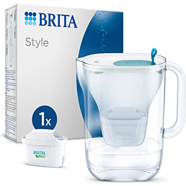 BRITA Filterkaraffe Style Cool, 2,4 l, Blau, inkl. 1 Filterkartusche MAXTRA PRO ALL-IN-1, spülmaschinenfest, mit Cashback in Belgien – Bild 1