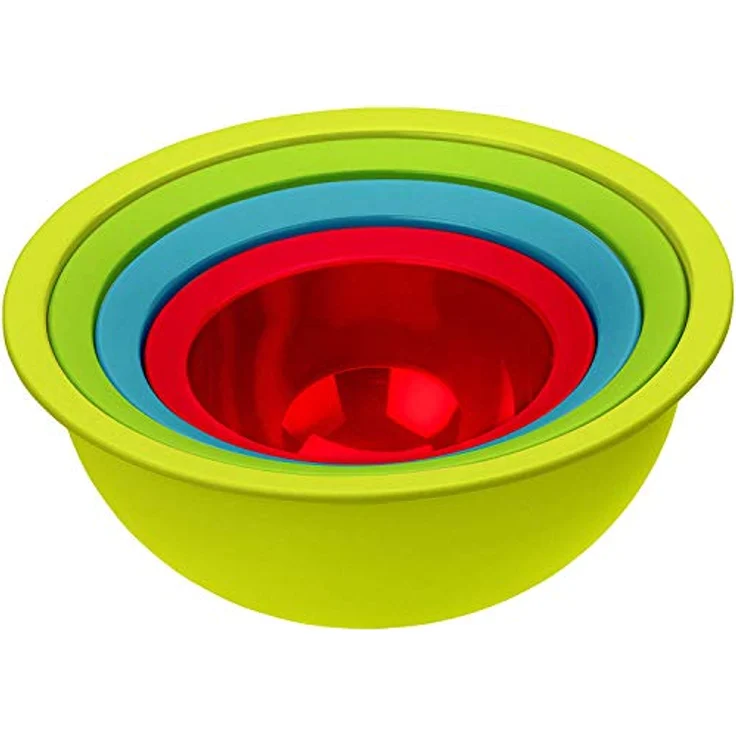 Rotho Caruba Set 3 Schüsseln und 1 Sieb, Kunststoff (BPA-frei), farbig sortiert, Volumen: 1 Liter - 2 Liter - 4.8 Liter und ein Sieb – Bild 3