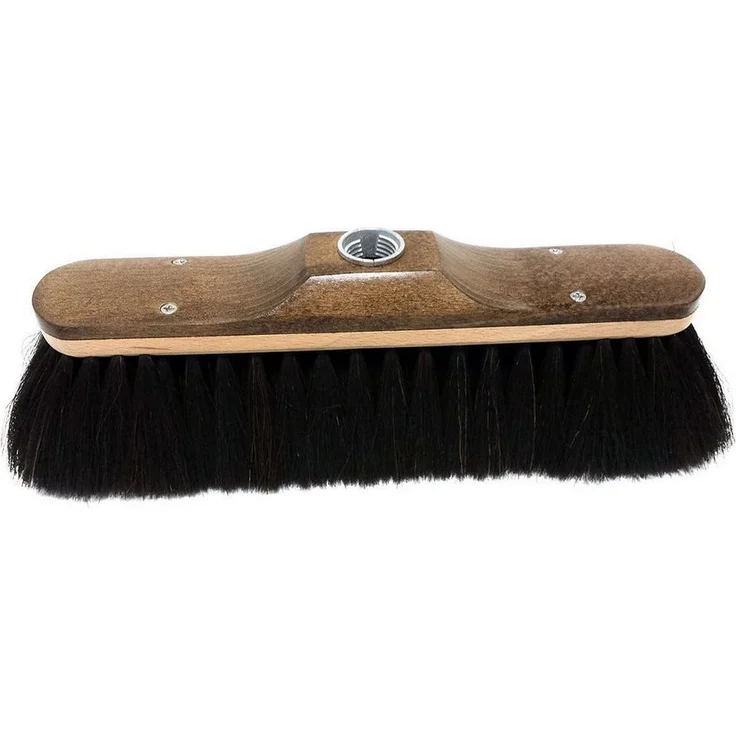 Bürstenhaus Redecker Rosshaarbesen 28 cm, Bodenreinigung mit gewachstem Buchenholz, schwarze Rosshaar-Bestückung – Bild 1