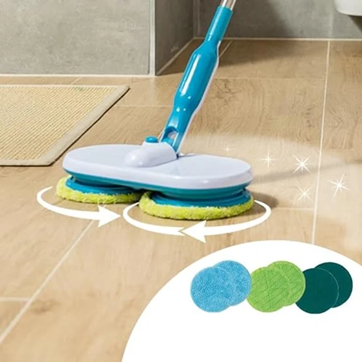 Hurricane Floating Mop elektrischer Bodenwischer – Akku Wischer zum mühelosen Wischen, Schrubben und Polieren – Ultra Leichter Wischmopp mit verschiedenen Mikrofaser-Pads – Bild 2