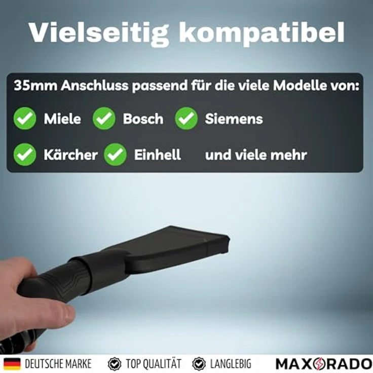 Maxorado Staubsauger Saugdüse für Auto und Zuhause, kompatibel mit Kärcher, Bosch, Siemens, Miele, 32mm/35mm – Bild 5