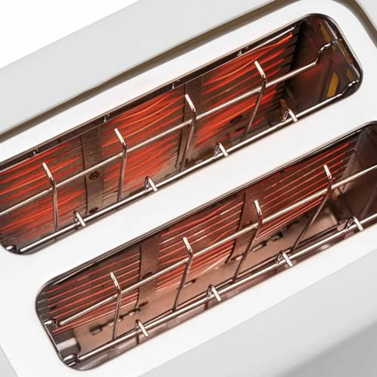JATA JETT1048 Toaster mit 2 extra breiten Schlitzen, 6 Bräunungsstufen, Schutzdeckel, Krümelschublade, automatische Brotzentrierung, 750 W, einfache Reinigung, automatische Abschaltung – Bild 4