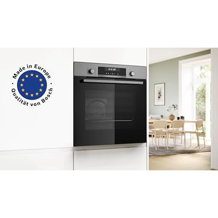 Bosch HBD672LS83 Einbau-Backofen-Set, 60 cm Backofen HBG578BS3 & 80 cm Elektro-Kochfeld PKH845BB1D, Pyrolyse, Air Fry, Touch Select, Edelstahl, 71 l, Bräterzone – Bild 2