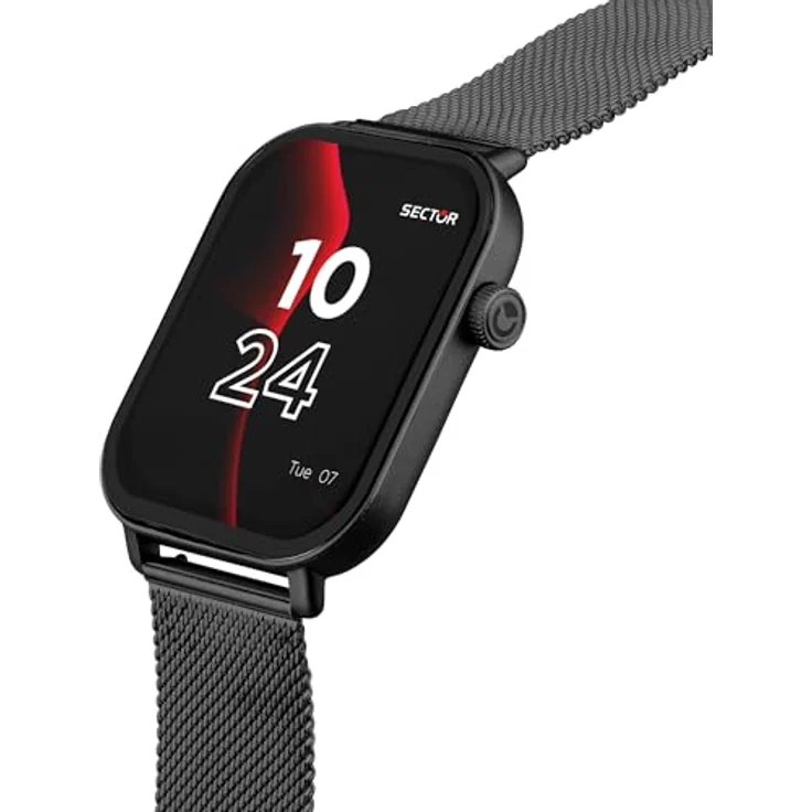 Sector No Limits S-07 Smartwatch Herren, Digital, 38 mm, Milanaise-Mesh-Stahlarmband, IP68 wasserdicht, Geschenk für Freund, Papa – Bild 5
