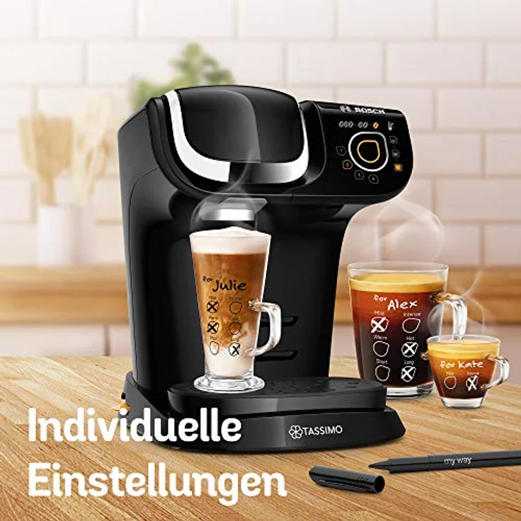 Bosch TAS6502 Tassimo My Way 2 Kapselmaschine, über 70 Getränke, Personalisierung, vollautomatisch, BRITA Wasserfilter, 1500 W, schwarz – Bild 6