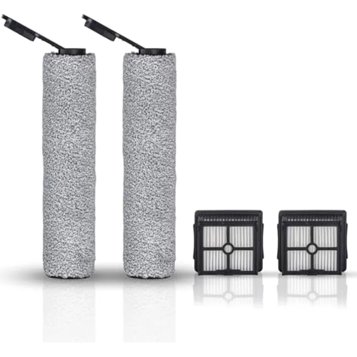 Vileda PureClean S5 Zubehörset – 2 Ersatzrollen und 2 Ersatzfilter für Nass- und Trockensauger, leistungsstarke Mikrofaserrollen