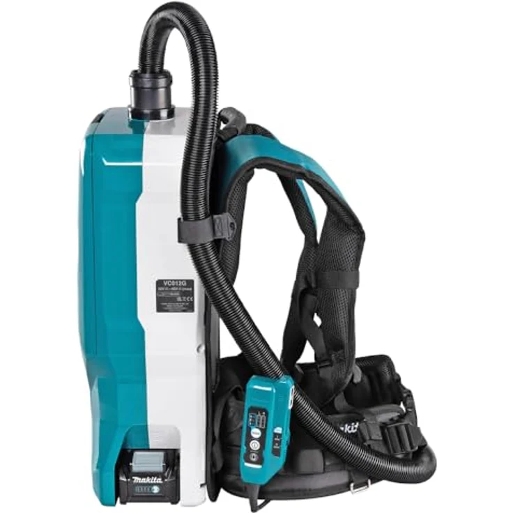 Makita VC012GZ01, Bürstenloser Rucksack-Staubsauger, blau mit 6 Liter Papierstaubbeutel Kapazität – Bild 2