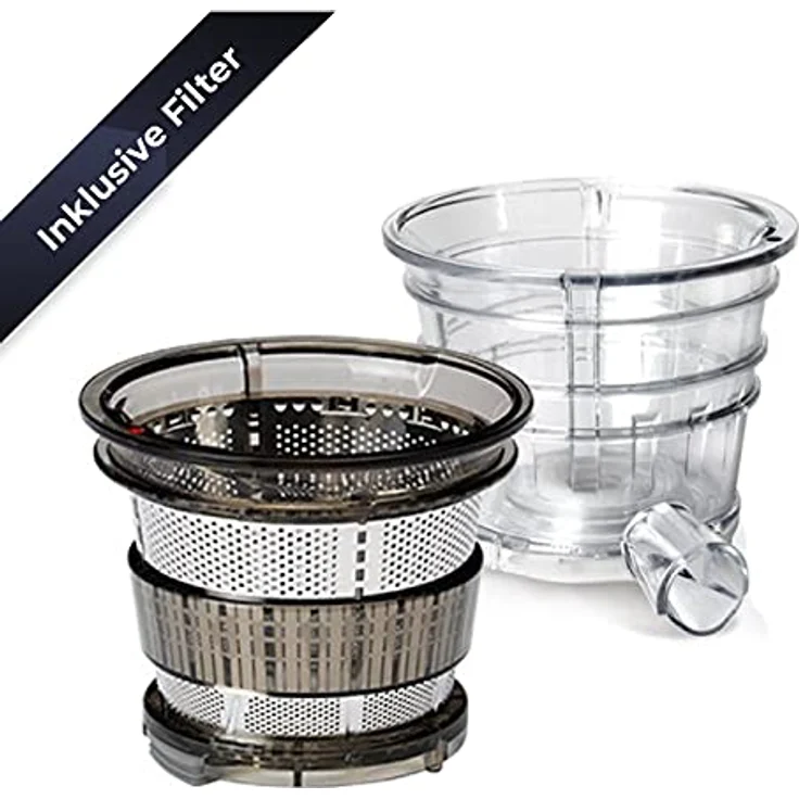 Kuvings | Entsafter | EVO820 Signature | Whole Slow Juicer | Gemüse und Obst | Schnelle und einfache Reinigung | leiser Motor | inkl. Smoothie & Sorbet Filter Set | Matt Silver – Bild 3