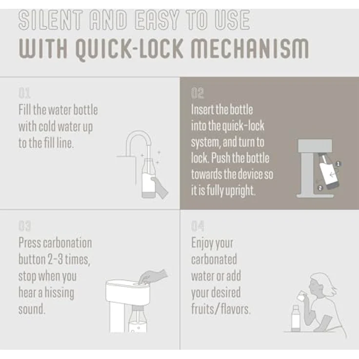 Mysoda Woody White Kohlensäureerzeuger inklusive BPA-freie Wasserflasche, weiß, WD002F-WE, One Size – Bild 5