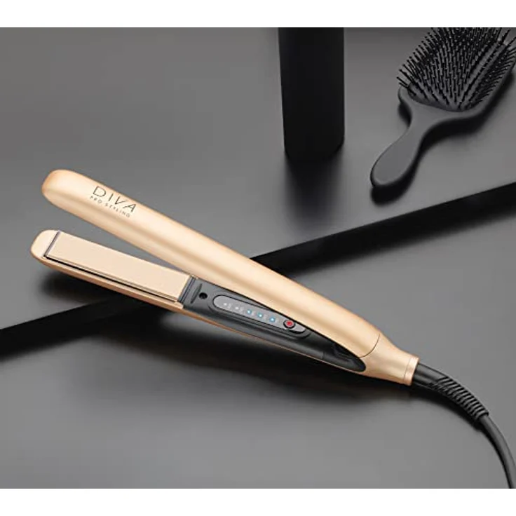 Diva Pro Styling Precious Metals Touch Glätteisen - Automatische Sicherheitsabschaltung - Einsatzbereit in Sekundenschnelle - 3m langes Kabel, gold für seidig glattes Haar – Bild 2