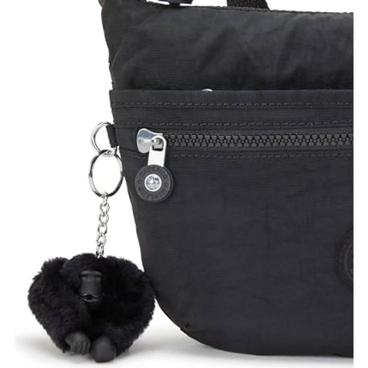 KIPLING Umhängetasche Basic Eyes Wide Open, kleines Format in Black Noir, mit mehreren Zipperfächern und verstellbarem Schulterriemen – Bild 6