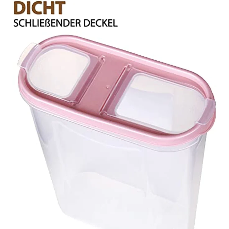 Bestlivings Vorratsdose Müslispender, 2,8 Liter mit luftdichtem Verschluss und 2 Öffnungen, transparent – Bild 3