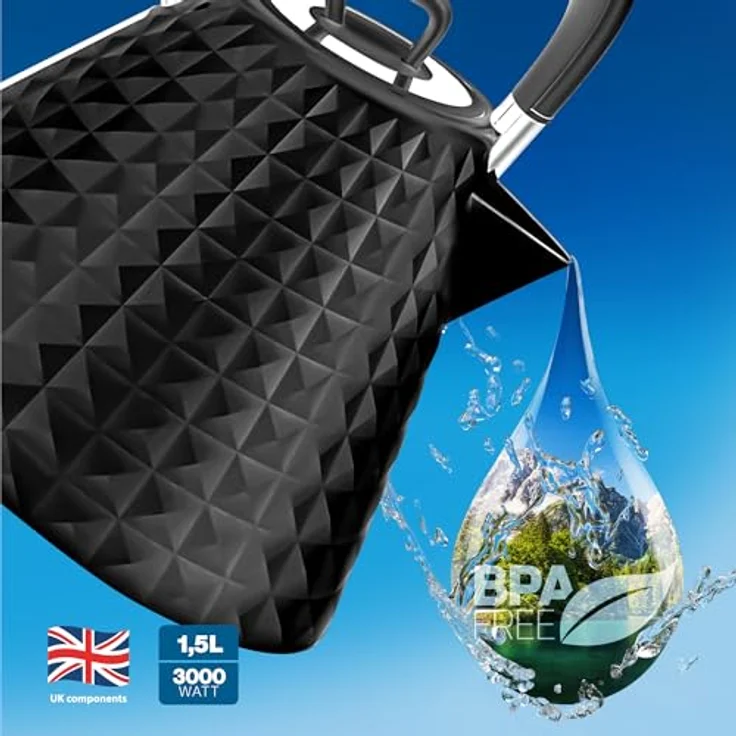 Eldom C275C VENO Wasserkocher, 1,5 l, 3000 W, schwarz – Bild 4
