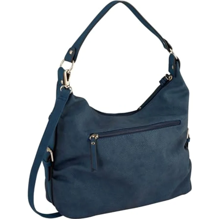 Tom Tailor Caia Schultertasche, 37 cm, Blau mit zwei Reißverschlussfächern und abnehmbarem, längenverstellbarem Umhängeriemen – Bild 2