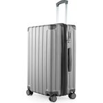 Hauptstadtkoffer Q-Damm - Mittelgroßer Hartschalenkoffer, TSA, 4 Rollen, Check-In Gepäck mit 6 cm Volumenerweiterung, 68cm, 89 L, Silber