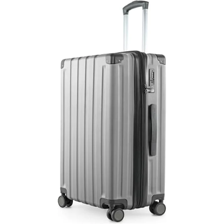 Hauptstadtkoffer Q-Damm - Mittelgroßer Hartschalenkoffer, TSA, 4 Rollen, Check-In Gepäck mit 6 cm Volumenerweiterung, 68cm, 89 L, Silber – Bild 1