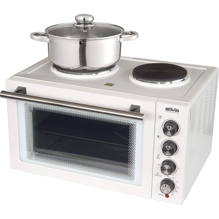 Silva-Homeline KK 2900 Kleinküche mit Umluft und Grillfunktion, großer 30 L Garraum, 3 Einschubebenen, inklusive Grillrost, Pizzablech und Drehspieß, 3300, Weiß – Bild 2