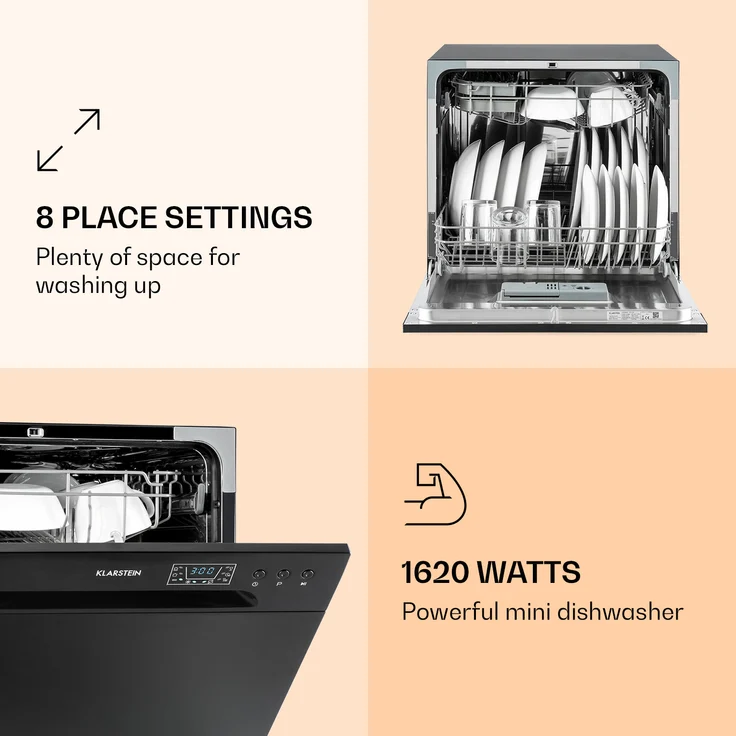 Klarstein Amazonia 8, Geschirrspüler, F, Geräuschemissionsklasse C, Geräuschemissionen 49 Dezibel – Bild 2