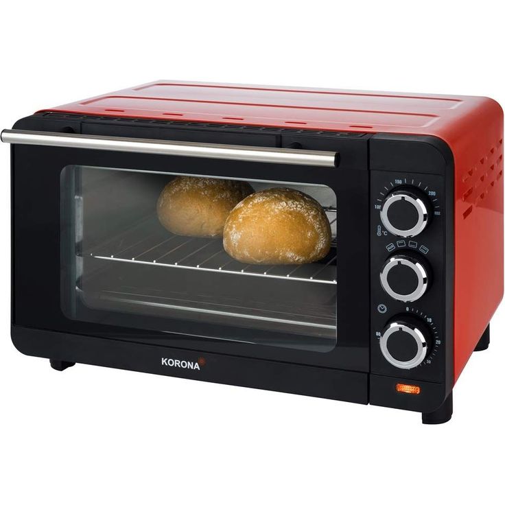 Korona 57005 Toastofen in rot ? 14 Liter Miniofen mit herausnehmbaren Krümelblech ? Kleiner Backofen – Bild 2