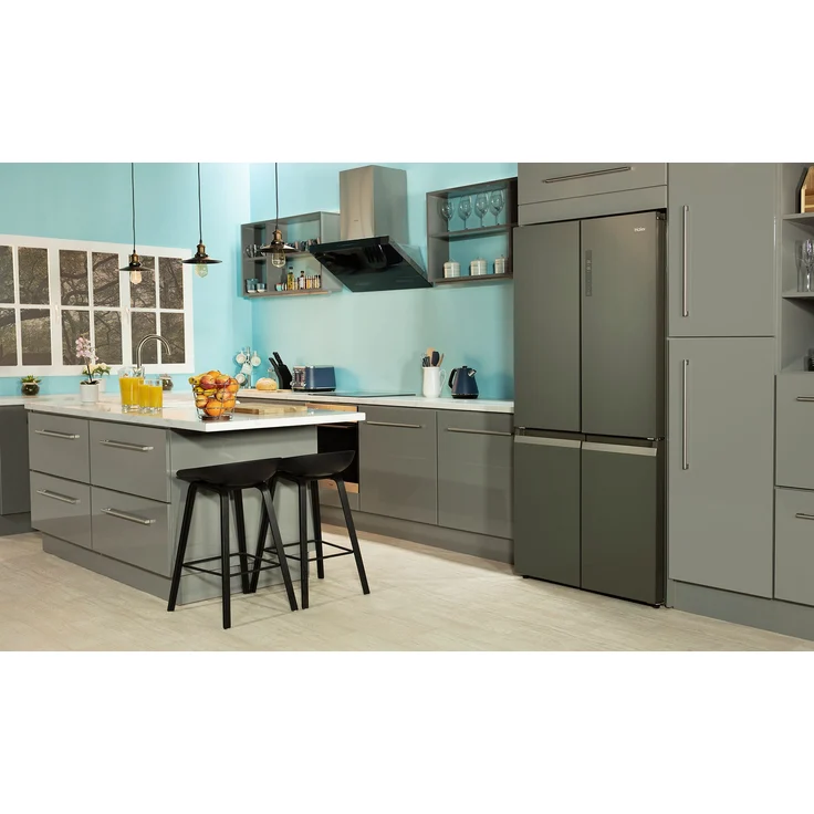 Haier HTF-540DGG7 Side-by-Side-Kühlschrank, freistehend, silber, NoFrost, 0-Grad-Zone, Schnellkühlen und -gefrieren, LED, Breite 90.8 cm, Energieklasse F – Bild 7