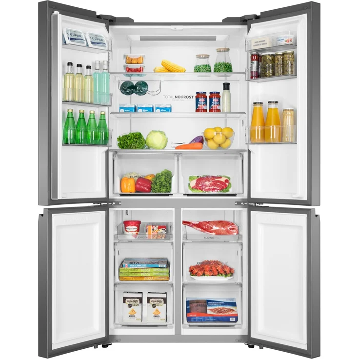 Haier HTF-540DGG7 Side-by-Side-Kühlschrank, freistehend, silber, NoFrost, 0-Grad-Zone, Schnellkühlen und -gefrieren, LED, Breite 90.8 cm, Energieklasse F – Bild 6